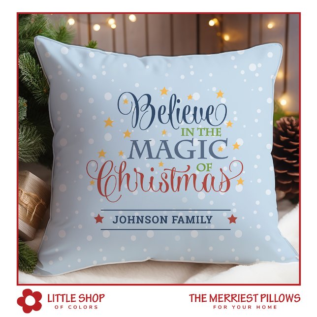 Almofada Personalizável Acredite na Magia do Natal (Criador carregado)