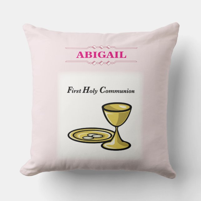 Almofada Personalizável, Corpo de Comunhão de Meninas e San (Frente)