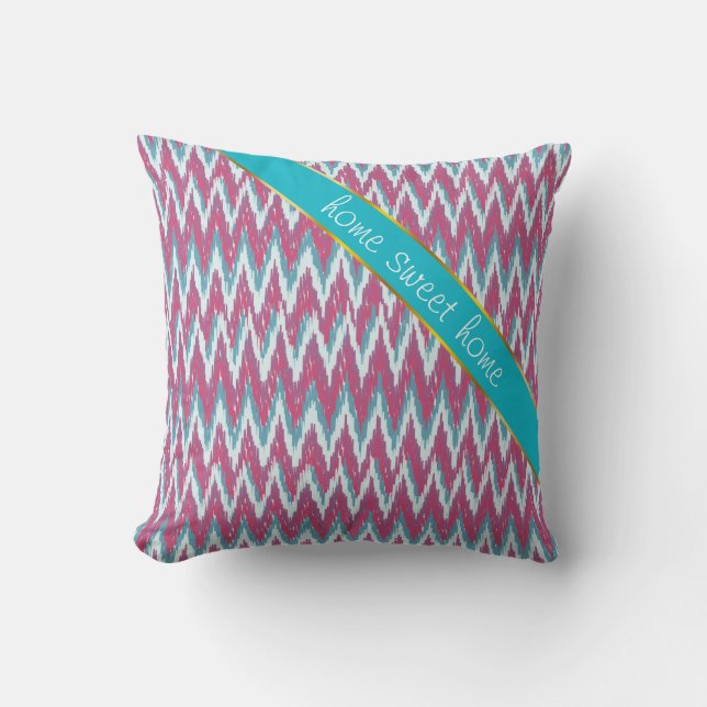 Almofada Personalize esta Glitter Teal ZigZag - Personaliza (Frente)