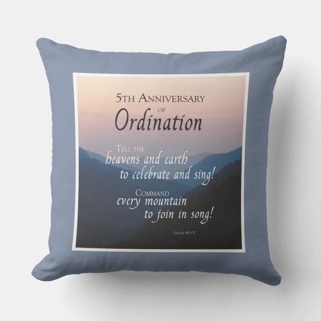 Almofada Personalize o 5 dos Parabéns de Ordenação (Frente)