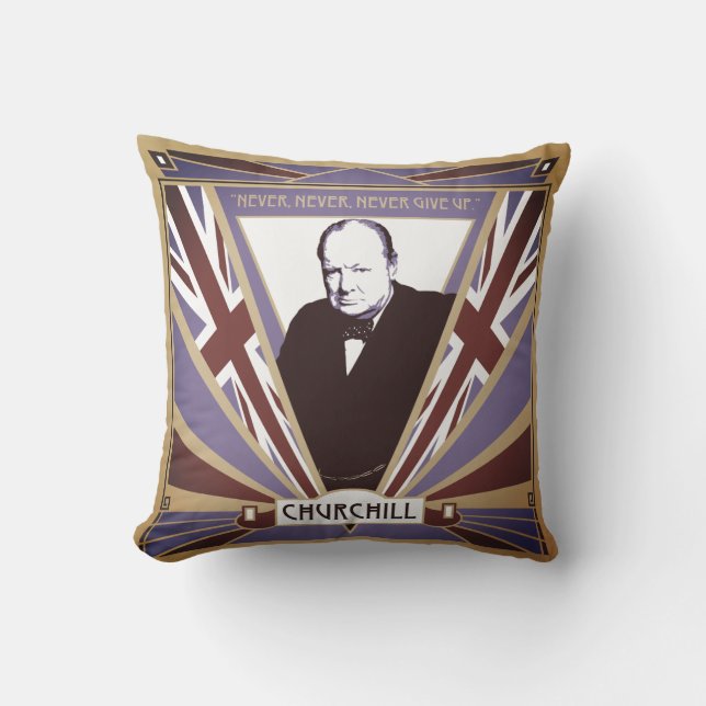 Almofada Personalize o art deco Union Jack de Winston (Frente)