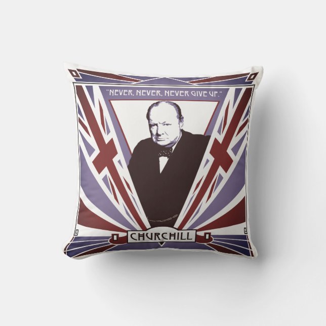 Almofada Personalize o art deco Union Jack de Winston (Frente)