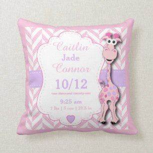 Almofada Personalize - o girafa do rosa de bebê