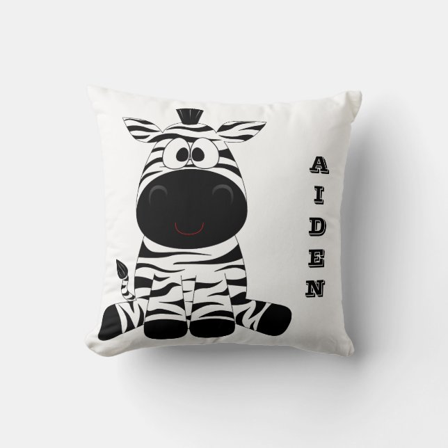 Almofada Personalize seu próprio bebê zebra (Frente)
