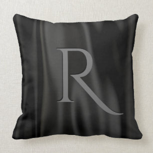 Almofada Personalize: Tecido preto luxuoso do cetim do
