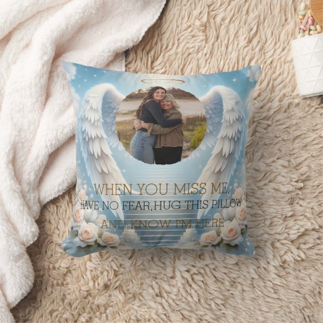Almofada Personalized Angel Memorial Pillow with Photo (Cobertor)