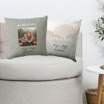 Almofada Personalized Anniversary Photo Keepsake<br><div class="desc">This earth tone personalizable photo pillow is perfect for anniversary, newlyweds, and engagement gifts. To make this your own, select the "personalize this template" and type in your personal information and add your photo. The coordinating personalized watercolor pillow can be found at the following link: https://www.zazzle.com/script_boho_watercolor_mountain_keepsake_pillow-256750056913582771 If you have questions...</div>