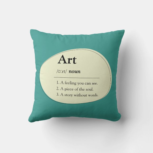 Almofada Personalized Art Dictionary Style Throw Pillow (Verso)