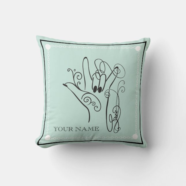 Almofada Personalized ASL Throw Pillow (Frente)