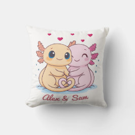 Almofada Personalized Axolotl Valentine Throw Pillow