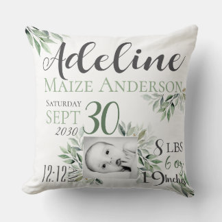 Almofada Personalized Baby Birth Announcement Pillow