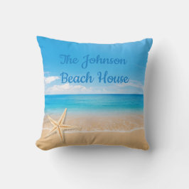 Almofada Personalized Beach House Throw Pillow