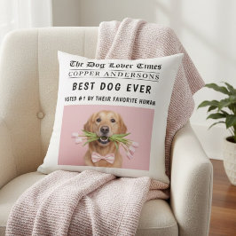 Almofada Personalized “Best Dog Ever” Newspaper Photo 