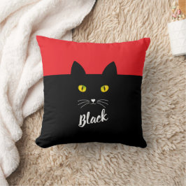 Almofada Personalized Black Cat Pillow, Gift for Cat Lovers