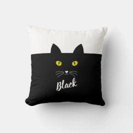Almofada Personalized Black Cat Pillow, Gift for Cat Lovers