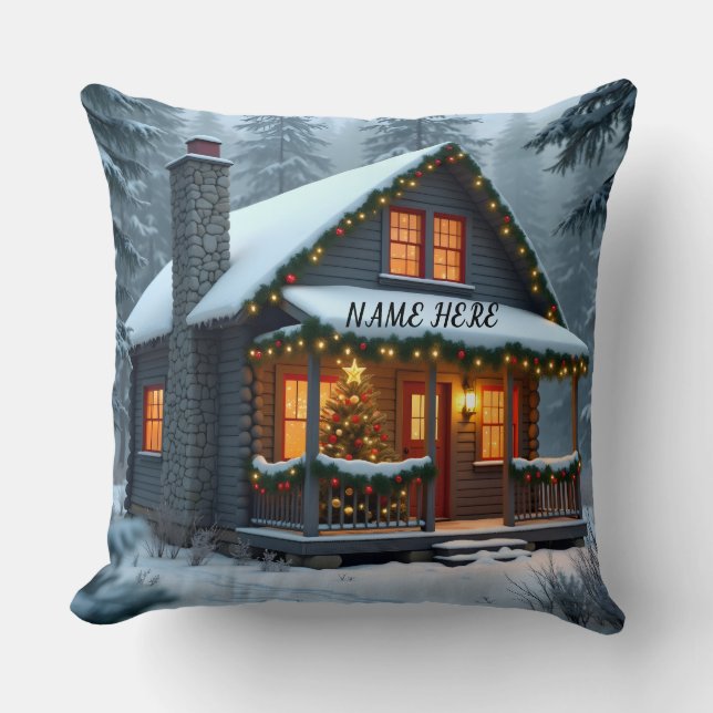 Almofada Personalized Christmas Cabin 2 (Frente)