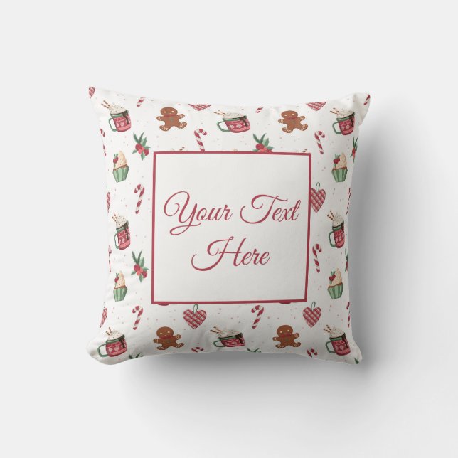 Almofada Personalized Cozy Christmas Throw Pillow (Frente)
