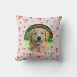 Almofada Personalized Cute Bow Pattern Pet Photo Pillow