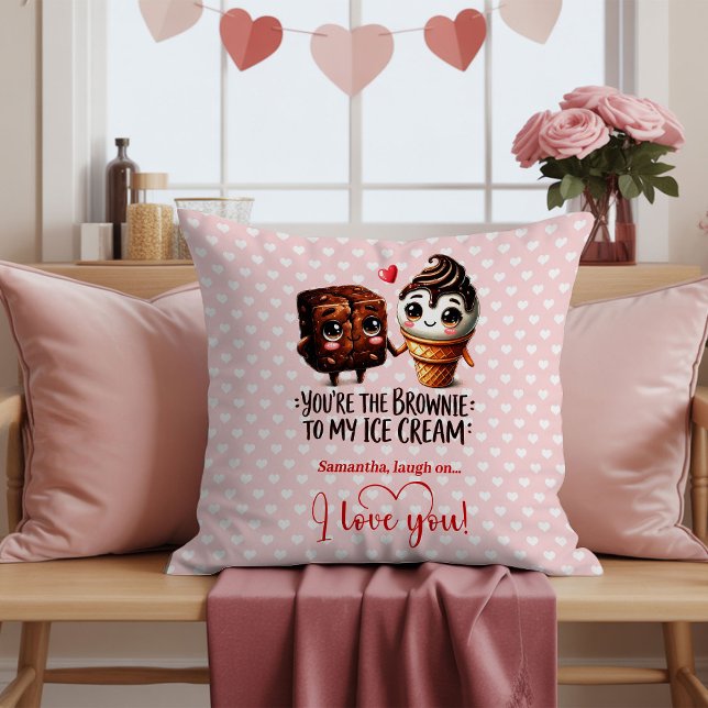 Almofada Personalized Cute Food Valentine Throw Pillow (Personalized Cute Food Valentine Throw Pillow)