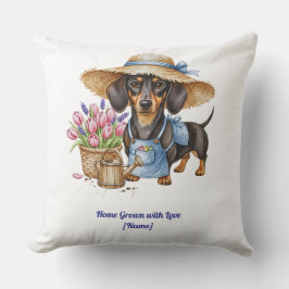 Almofada Personalized Dachshund Garden Throw Pillow