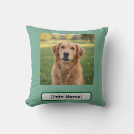 Almofada Personalized Dog & Cat Photo and Name Throw Pillow