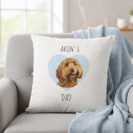 Almofada Personalized Dog Dad | Custom Pet Photo Heart