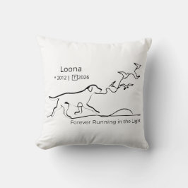 Almofada Personalized Dog Memorial Sympathy Line Art