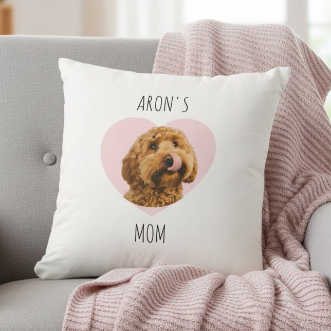 Almofada Personalized Dog Mom | Custom Pet Photo  (Criador carregado)