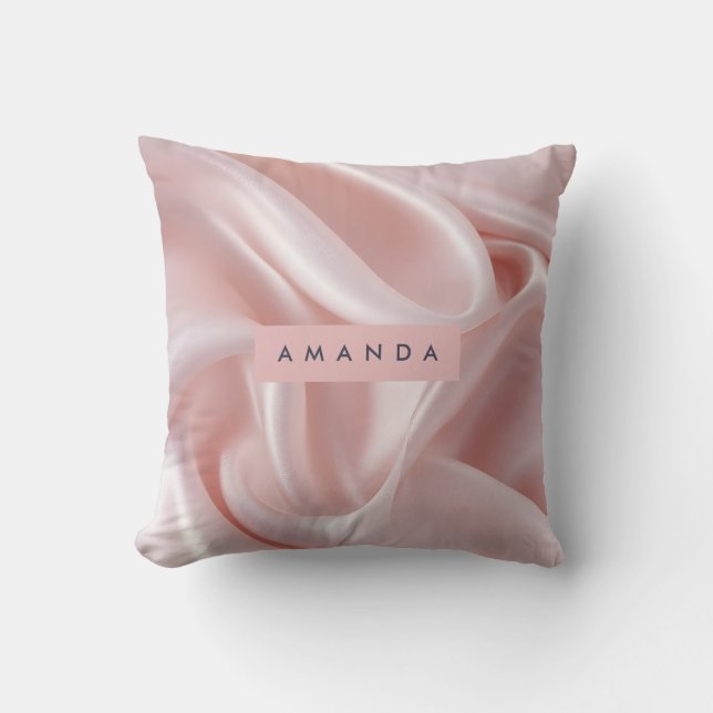 Almofada Personalized Elegant Blush Pink Satin Design (Frente)