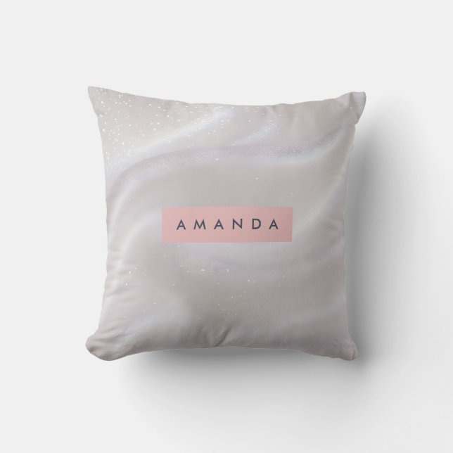 Almofada Personalized Elegant Shimmer White Satin (Frente)