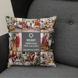 Almofada Personalized Family Merry Christmas Photo Collage