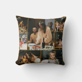 Almofada Personalized Family Photo Collage Throw Pillow