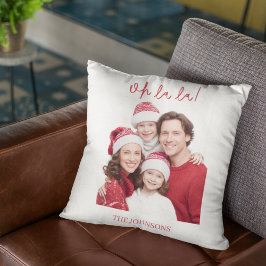 Almofada Personalized Family Photo & Name Christmas Pillow