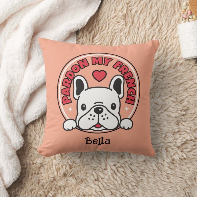 Almofada Personalized French Bulldog Funny Quote & Name  (Cobertor)