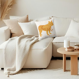 Almofada Personalized French Bulldog Pastel Orange Frenchie