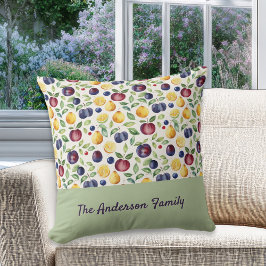 Almofada Personalized Fruits and Leaves Pattern