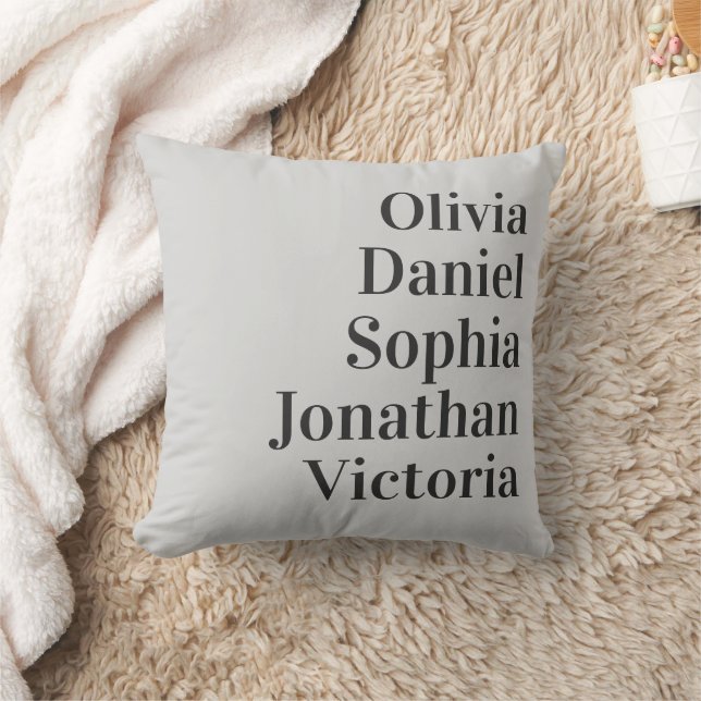 Almofada Personalized Grandchildren Names | Soft Gray  (Cobertor)