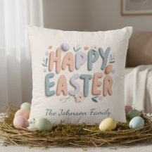 Personalized Happy Easter Family Pillow
