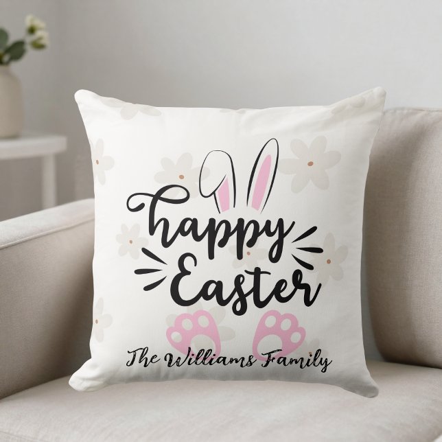 Almofada Personalized Happy Easter Throw Pillow (Criador carregado)