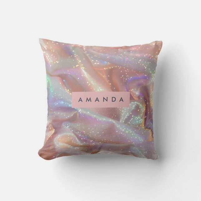 Almofada Personalized Iridescent Pastel Sparkle Satin (Frente)