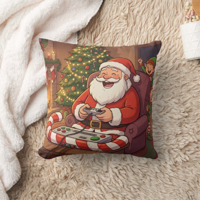 Almofada Personalized Level Up Christmas Funny Gamer Santa (Cobertor)