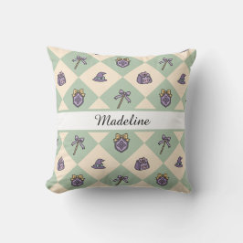 Almofada Personalized Magical Girl Name Green Witch Wizard
