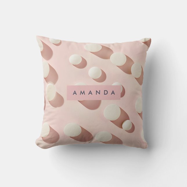 Almofada Personalized Minimal Blush Pink Circles Style (Frente)