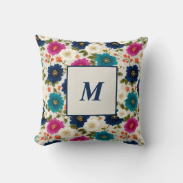 Almofada Personalized Monogram – Elegant Modern Floral 