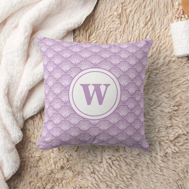Almofada Personalized Monogram Purple Floral Pattern (Cobertor)