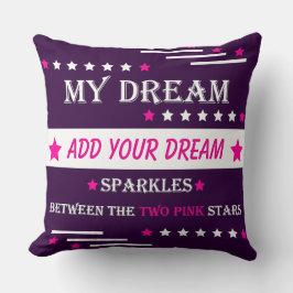 Almofada Personalized My Dream Between the Two Pink Stars