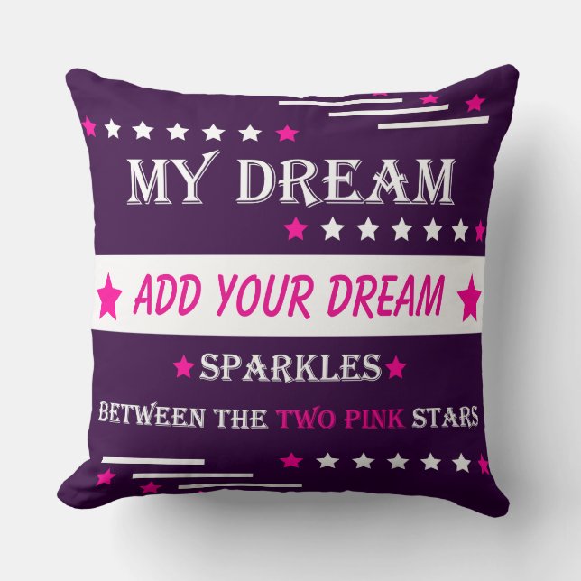 Almofada Personalized My Dream Between the Two Pink Stars (Frente)