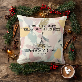 Almofada Personalized Pastel Skyline Couple Pillow