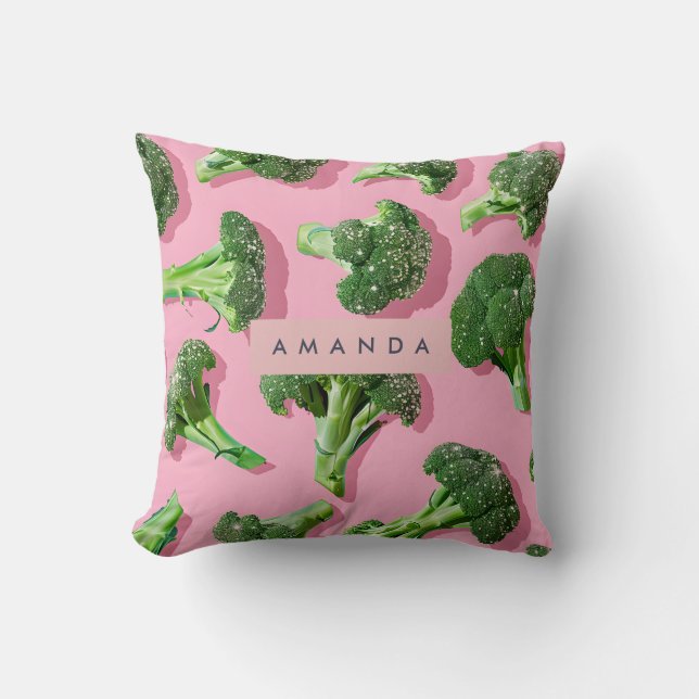 Almofada Personalized Pastel Sparkle Green Broccoli  (Frente)