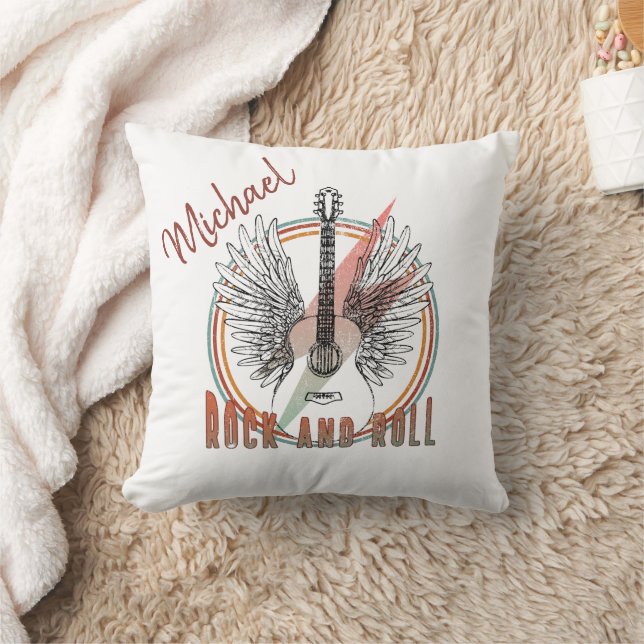 Almofada Personalized pillow Rock and Roll, guitare et aile (Cobertor)